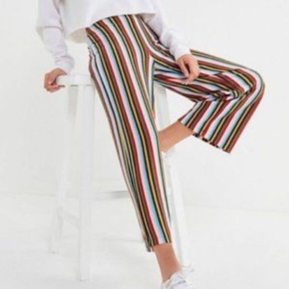 Urban outfitters cropped striped flare pants‎